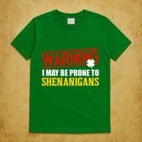 Warning I May Be Prone to Shenanigans St. Patrick's Day Clover T-Shirt thumb 5