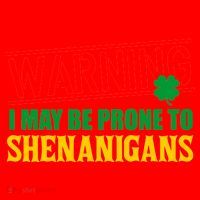 Warning I May Be Prone to Shenanigans St. Patrick's Day Clover Santa Hat thumb 1