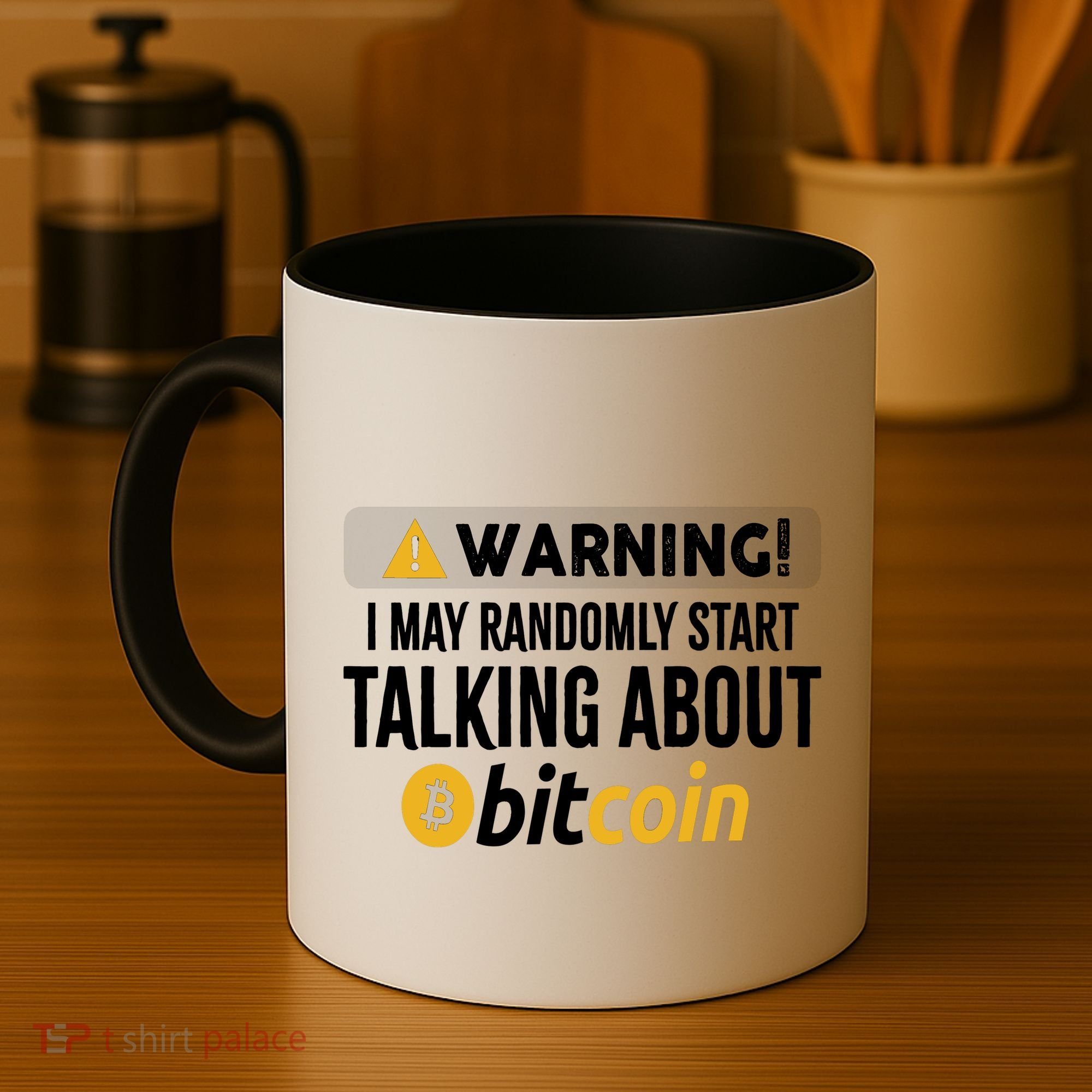 Warning I May Randomly Start Talking About Bitcoin Coffee Mug