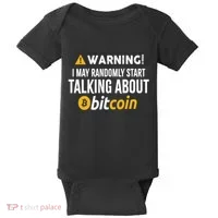 Warning I May Randomly Start Talking About Bitcoin Baby Bodysuit thumb 0