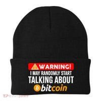 Warning I May Start Talking About Bitcoin Funny Crypto Beanie thumb 0