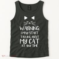 Warning I May Start Talking About My Cat Tank Top thumb 2