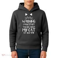 Warning I May Start Talking About My Cat Kids Hoodie thumb 4