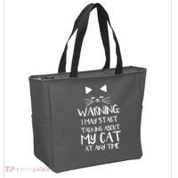 Warning I May Start Talking About My Cat Tote Bag thumb 2