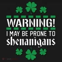Warning! May Be Prone to Shenanigans Irish Clovers Doggie Tank thumb 4