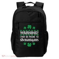 Warning! May Be Prone to Shenanigans Irish Clovers Backpack thumb 0