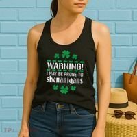 Warning! May Be Prone to Shenanigans Irish Clovers Women's Tank Top thumb 2