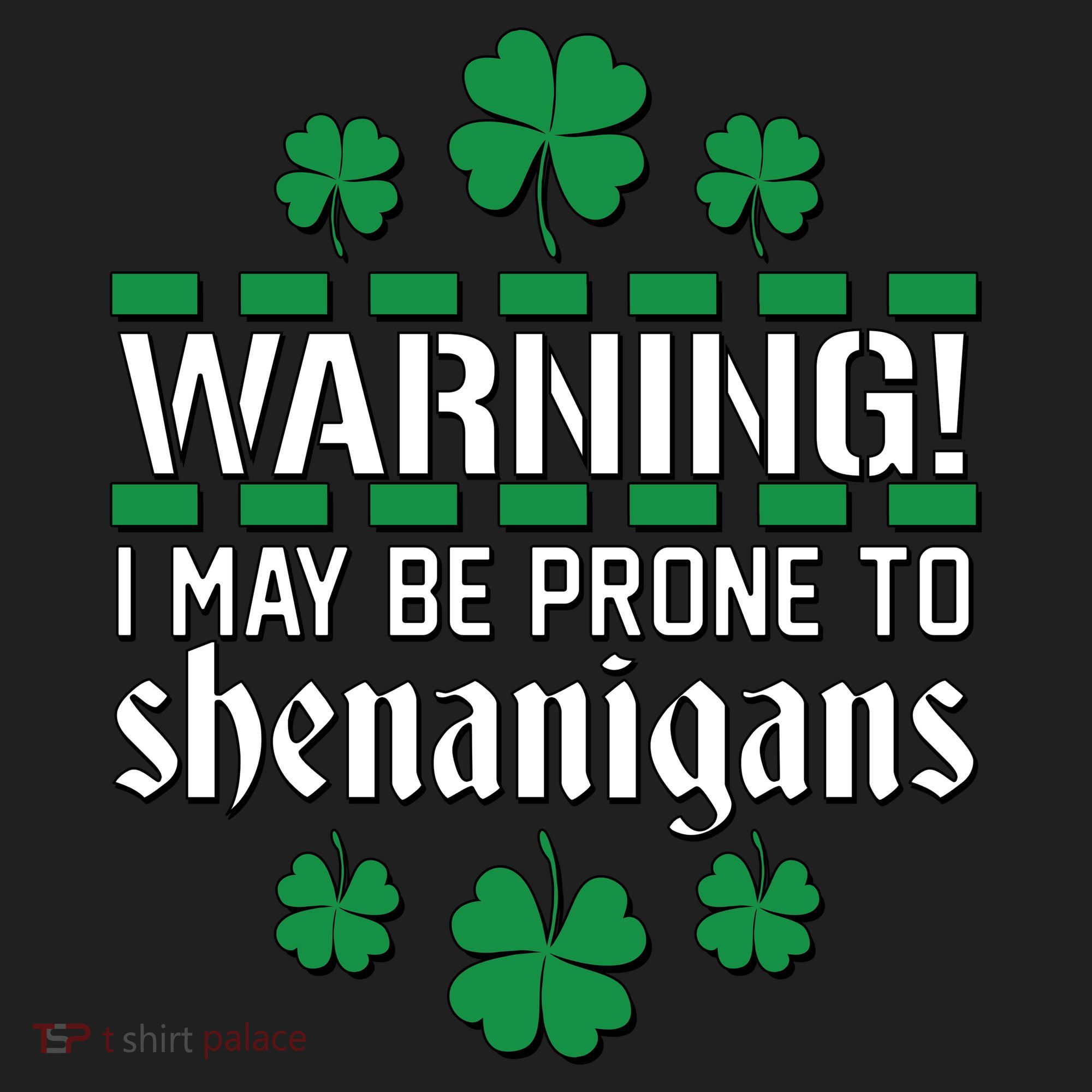 Warning! May Be Prone to Shenanigans Irish Clovers Golf Towel