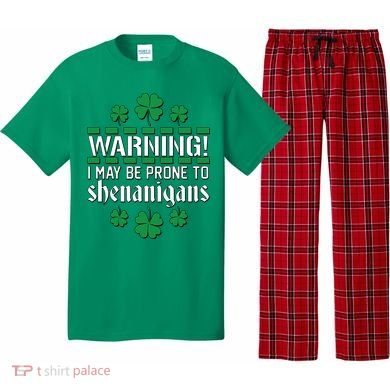 Warning! May Be Prone to Shenanigans Irish Clovers Pajama Set