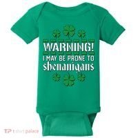 Warning! May Be Prone to Shenanigans Irish Clovers Baby Bodysuit thumb 0