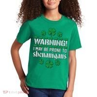 Warning! May Be Prone to Shenanigans Irish Clovers Kids T-Shirt thumb 2