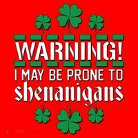 Warning! May Be Prone to Shenanigans Irish Clovers Santa Hat thumb 1