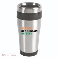 Warning May Contain Whiskey 16oz Travel Tumbler thumb 0
