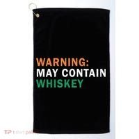Warning May Contain Whiskey Golf Towel thumb 0