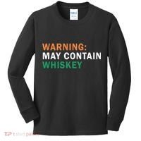 Warning May Contain Whiskey Kids Long Sleeve Shirt thumb 0