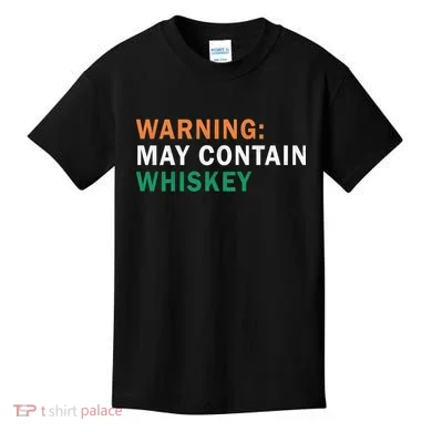 Warning May Contain Whiskey Kids T-Shirt