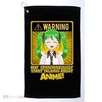 Warning May Spontaneously Start Talking About Anime Golf Towel thumb 0