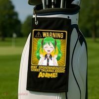 Warning May Spontaneously Start Talking About Anime Golf Towel thumb 2