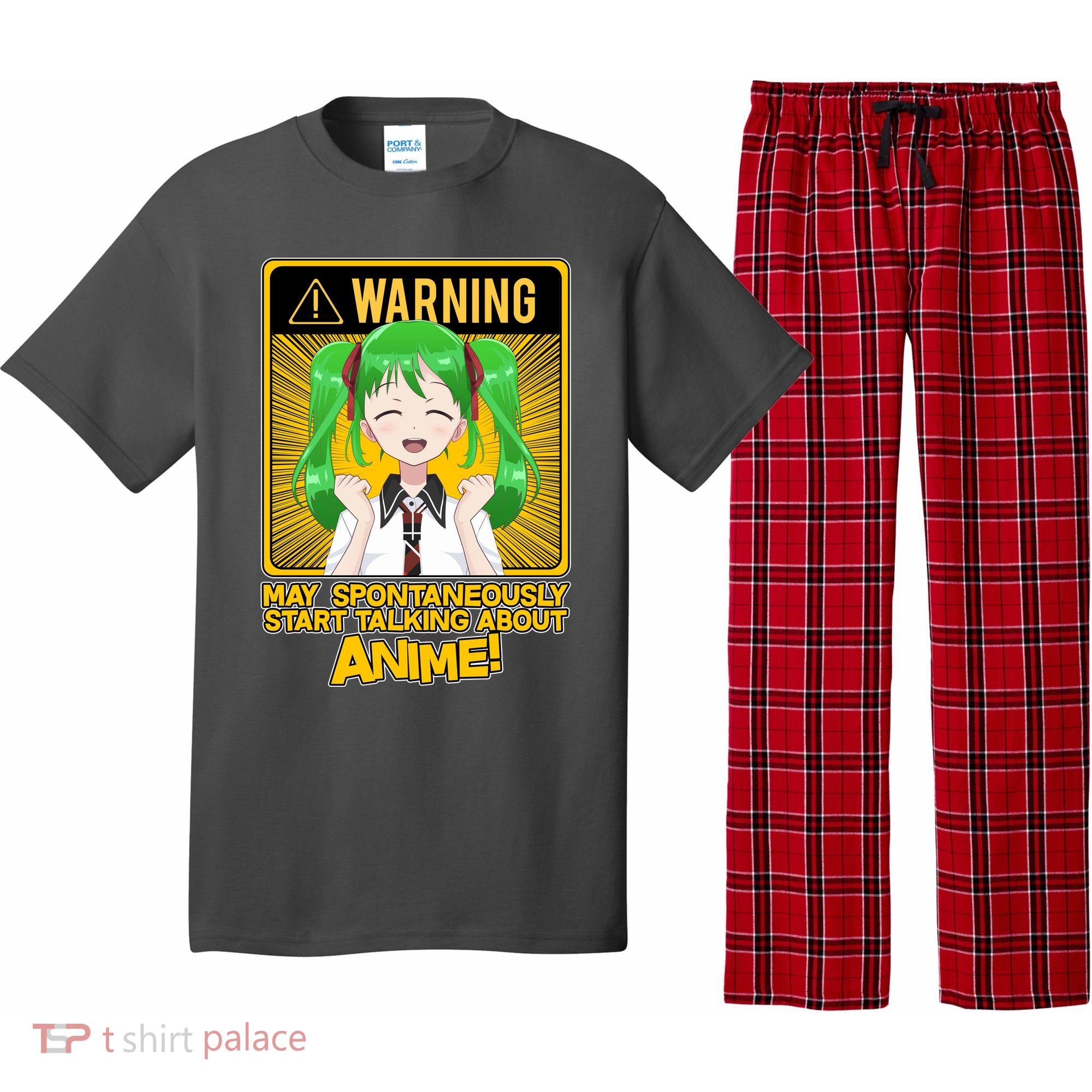 Warning May Spontaneously Start Talking About Anime Pajama Set