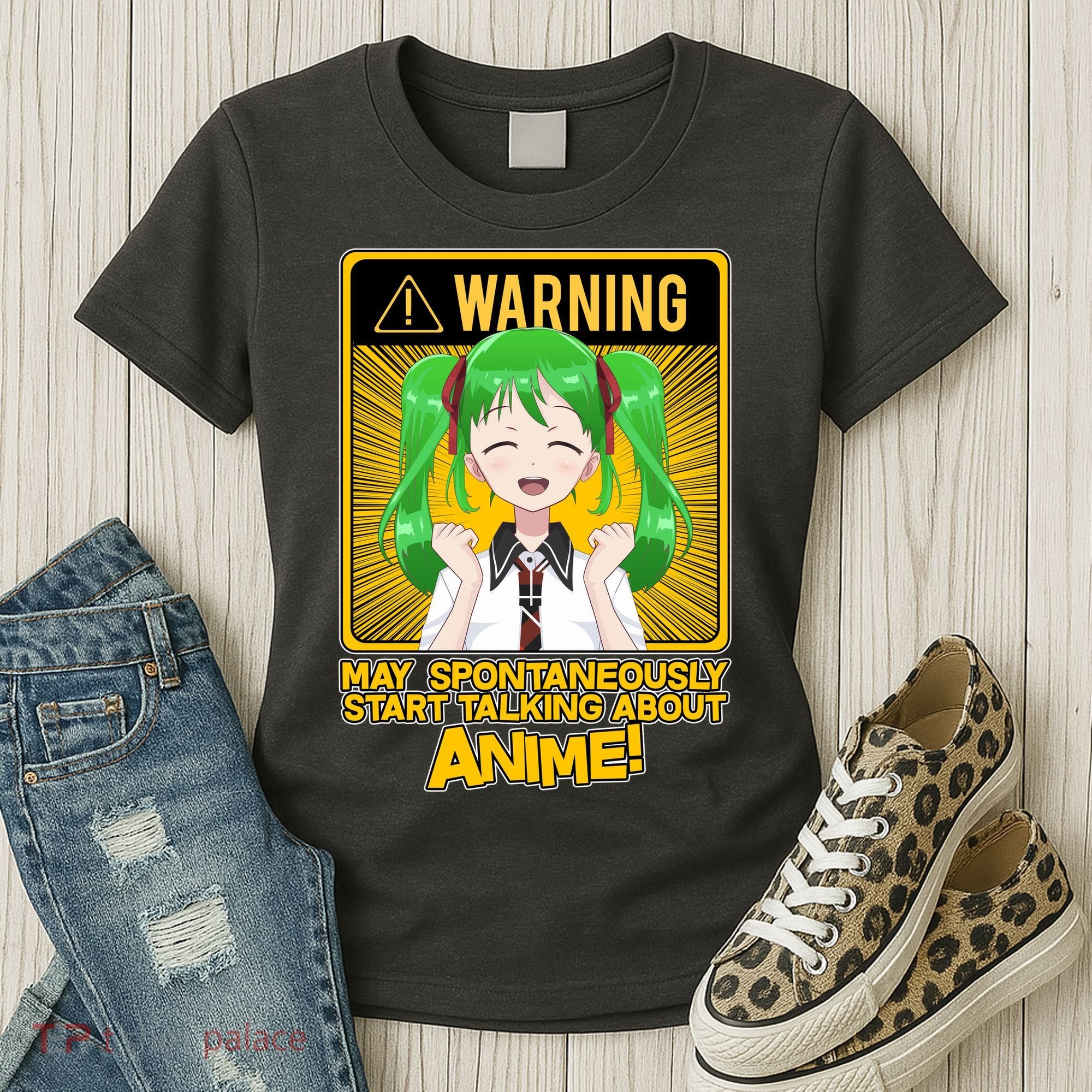 Warning May Spontaneously Start Talking About Anime Women's T-Shirt
