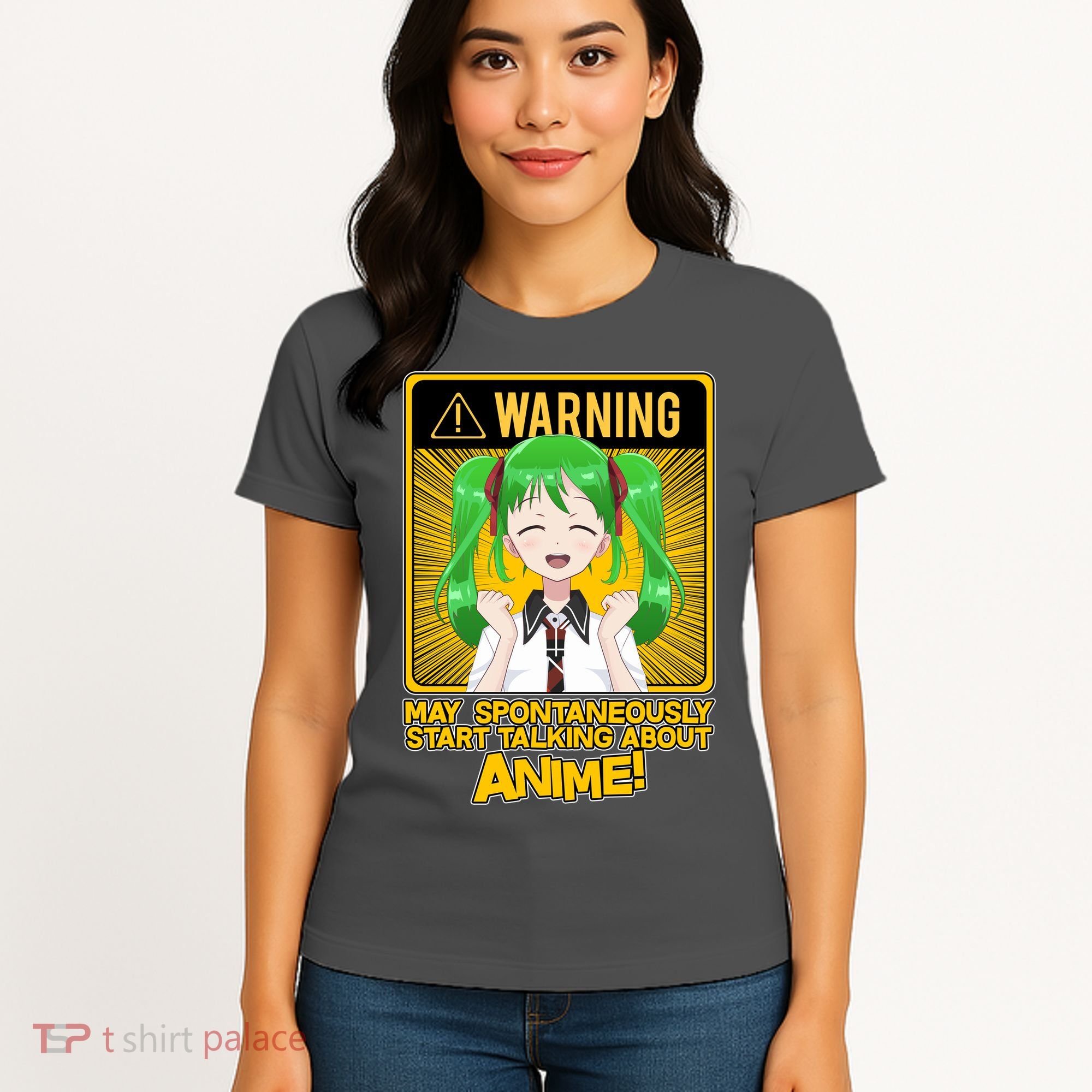Warning May Spontaneously Start Talking About Anime Women's T-Shirt