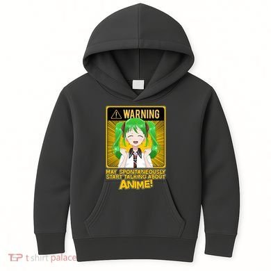 Warning May Spontaneously Start Talking About Anime Kids Hoodie