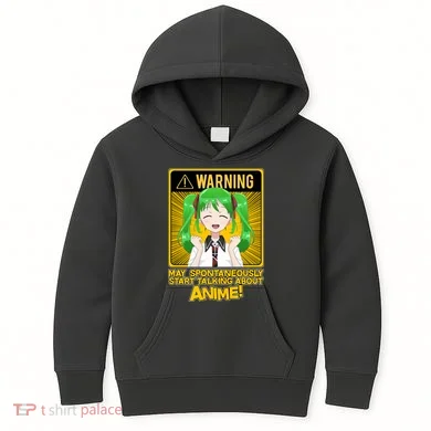 Warning May Spontaneously Start Talking About Anime Kids Hoodie