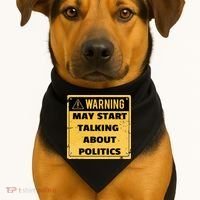 Warning May Start Talking About Politics USA-Made Doggie Bandana thumb 1