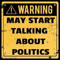 Warning May Start Talking About Politics USA-Made Doggie Bandana thumb 2
