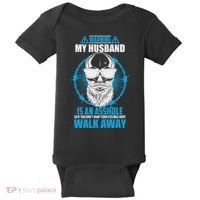 Warning My Husband Is An Asshole Walk Away Baby Bodysuit thumb 0