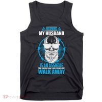 Warning My Husband Is An Asshole Walk Away Tank Top thumb 0