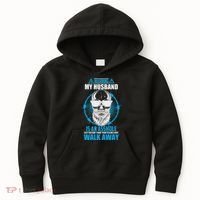 Warning My Husband Is An Asshole Walk Away Kids Hoodie thumb 0