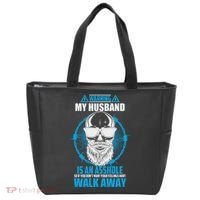 Warning My Husband Is An Asshole Walk Away Tote Bag thumb 0