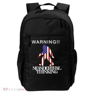 Warning Neanderthal Thinking Bigfoot Backpack
