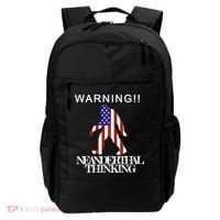 Warning Neanderthal Thinking Bigfoot Backpack thumb 0