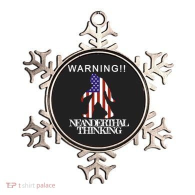 Warning Neanderthal Thinking Bigfoot Ornament