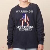 Warning Neanderthal Thinking Bigfoot Women's Sweatshirt thumb 0