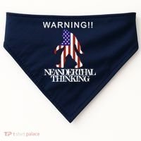 Warning Neanderthal Thinking Bigfoot USA-Made Doggie Bandana thumb 0