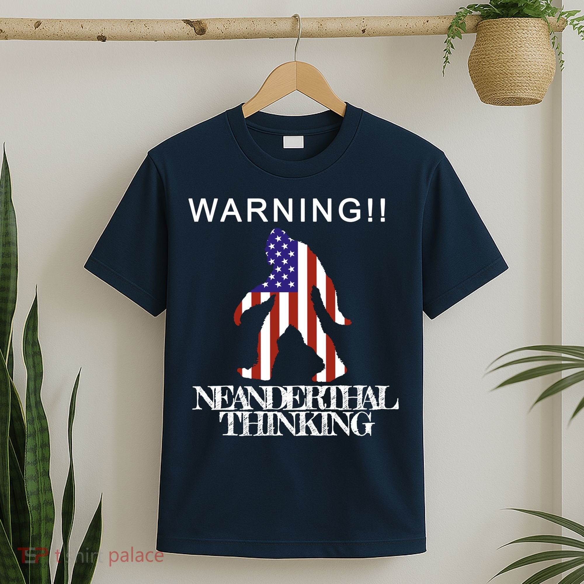 Warning Neanderthal Thinking Bigfoot T-Shirt