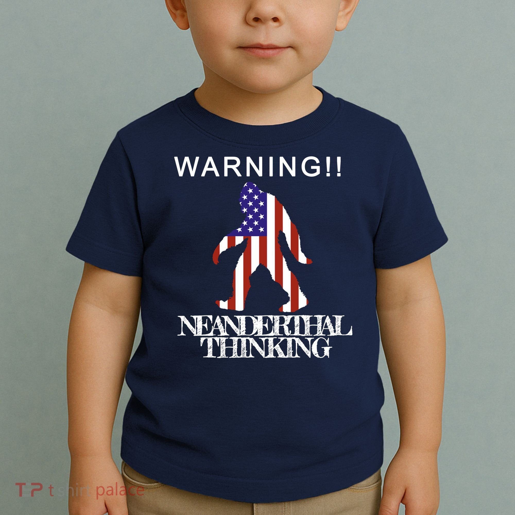 Warning Neanderthal Thinking Bigfoot Toddler T-Shirt