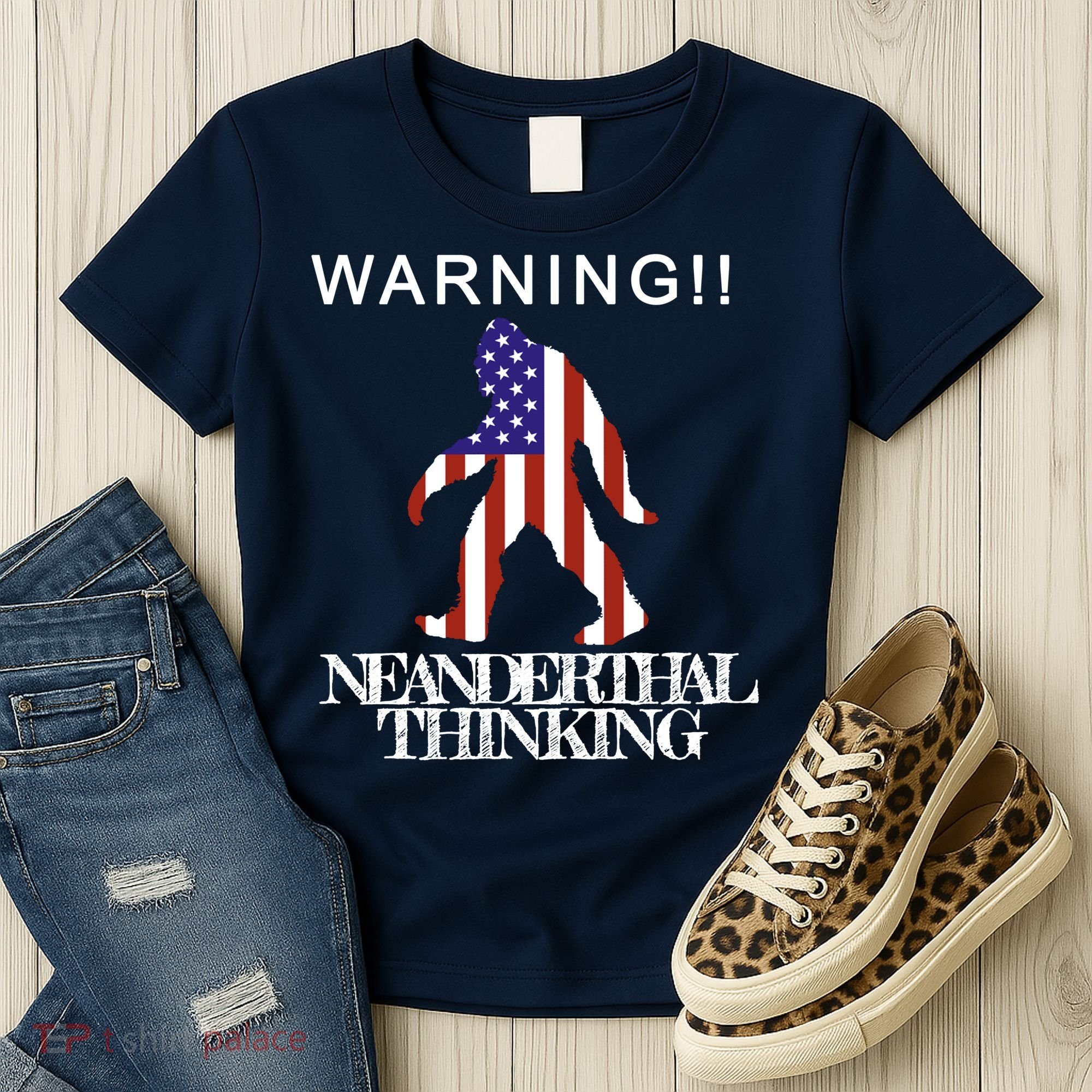 Warning Neanderthal Thinking Bigfoot Women's T-Shirt