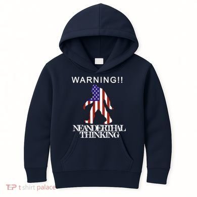 Warning Neanderthal Thinking Bigfoot Kids Hoodie