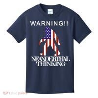 Warning Neanderthal Thinking Bigfoot Kids T-Shirt thumb 0