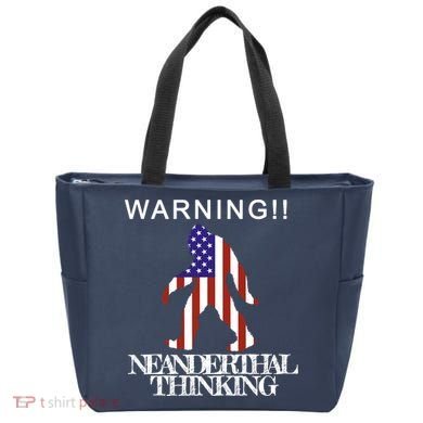 Warning Neanderthal Thinking Bigfoot Tote Bag