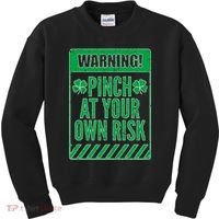 Warning Pinch At Your Own Risk Kids Sweatshirt thumb 0