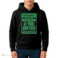 Warning Pinch At Your Own Risk Kids Hoodie thumb 4