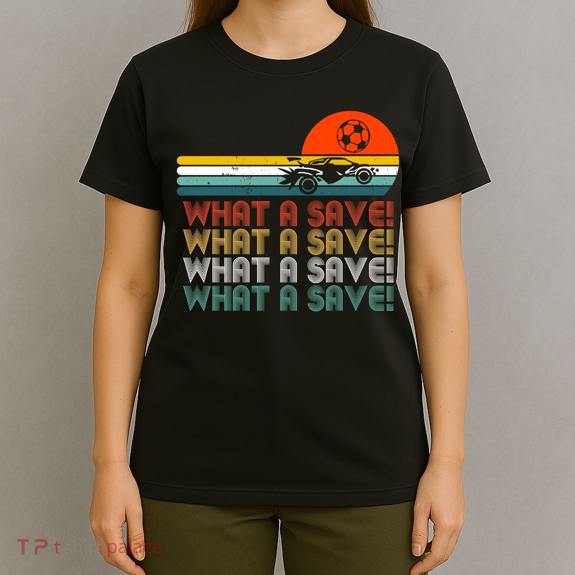 What A Save Vintage Retro Rocket Soccer Car League T-Shirt