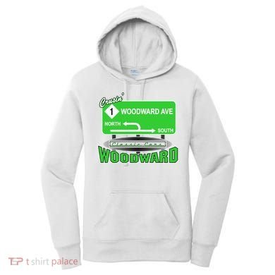Woodward Ave Street Sign Women's Hoodie