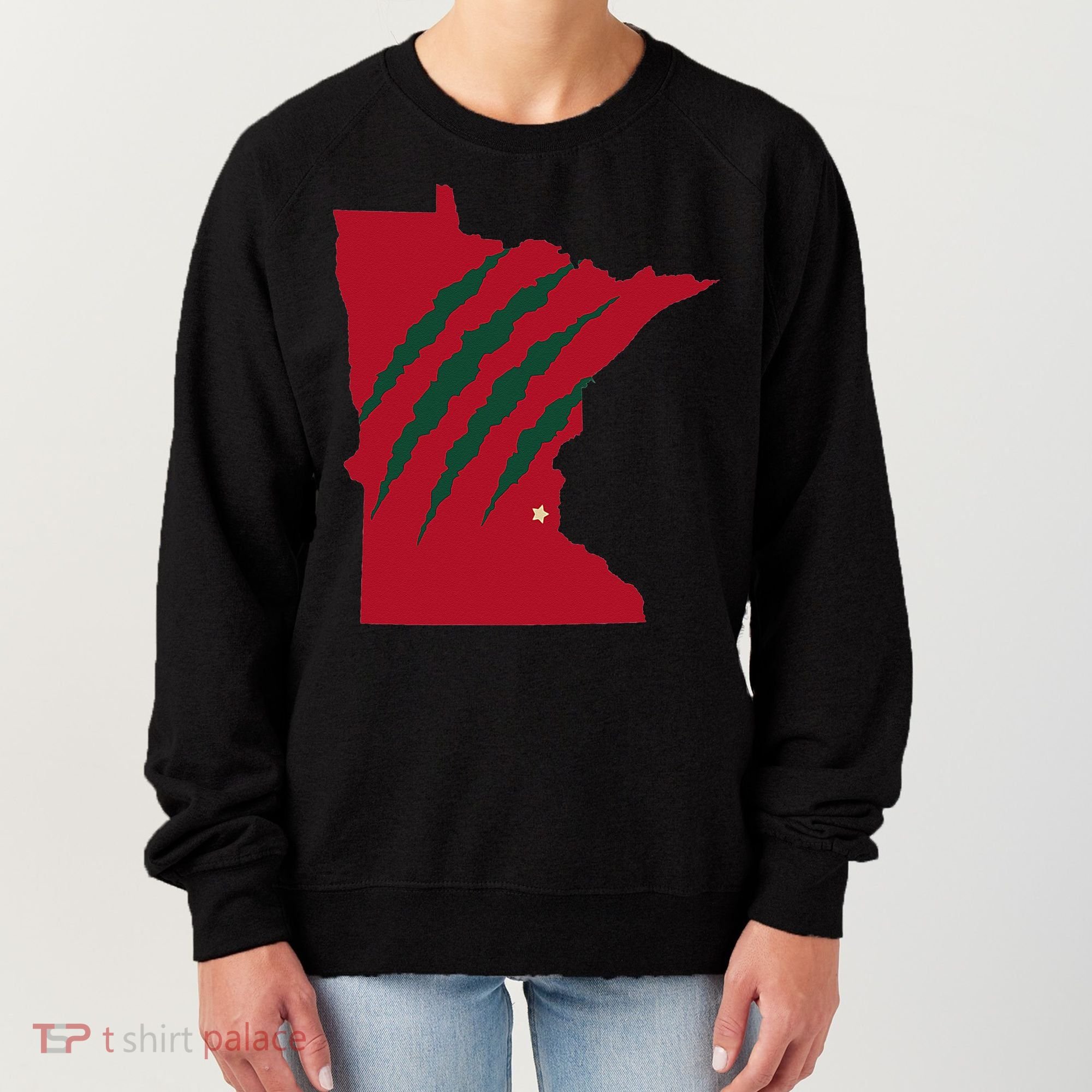 Wild Animal Scratches Through Minnesota Women's Sweatshirt