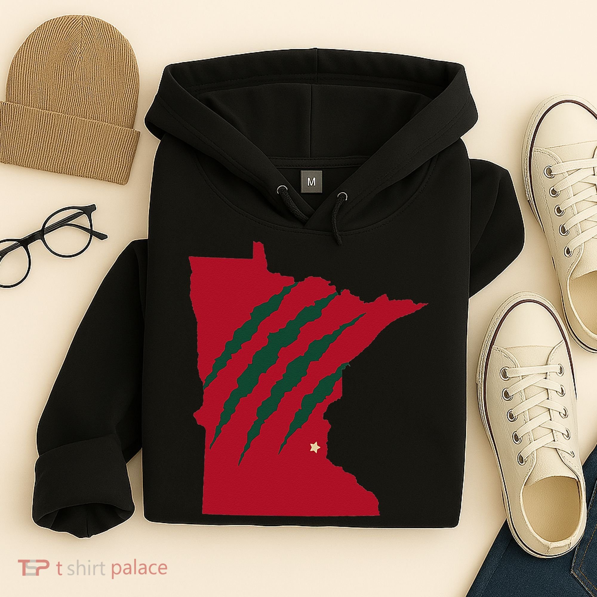 Wild Animal Scratches Through Minnesota Hoodie